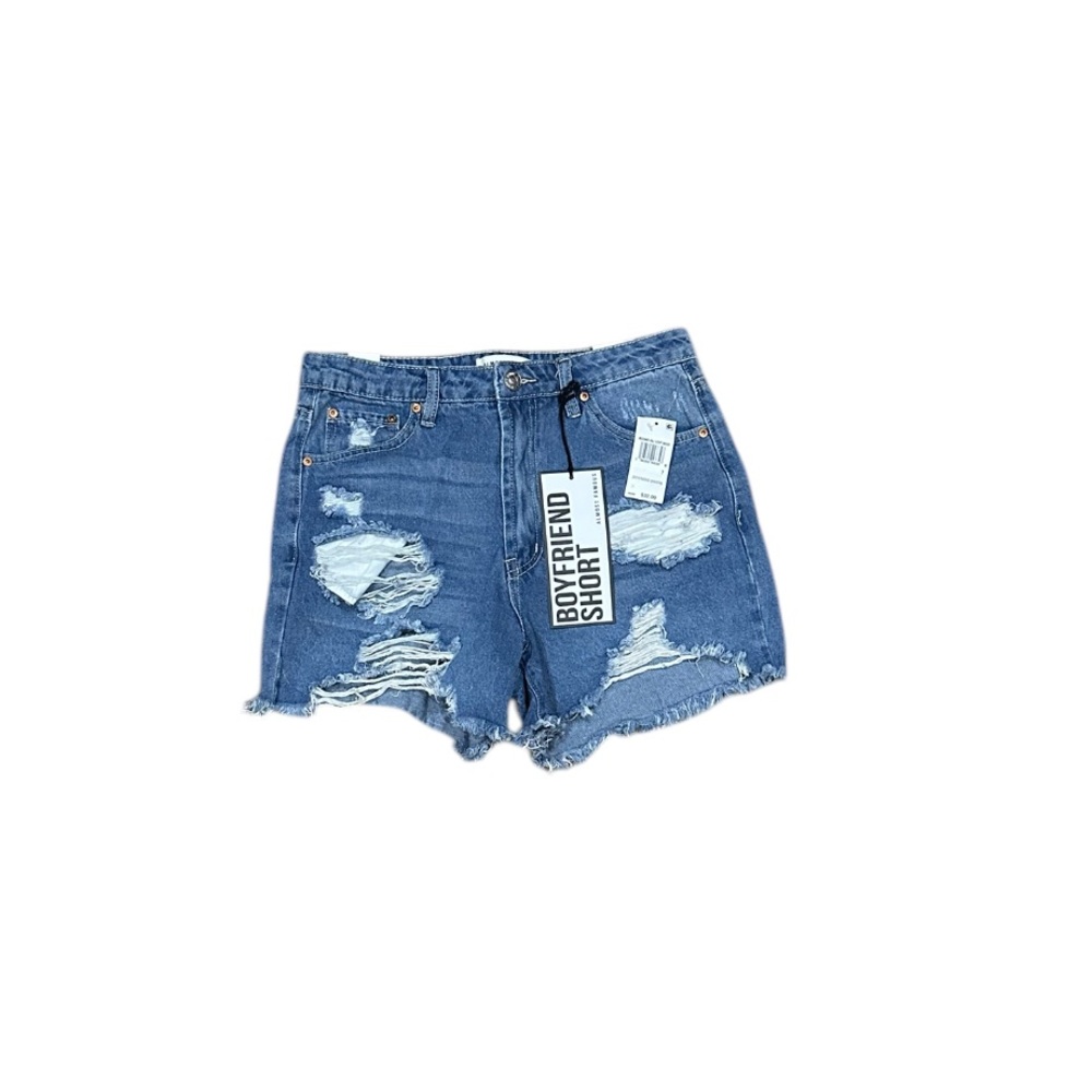 Almost Famous Boyfriend Shorts Jeans Denim Distressed Destroyed NEW NWT Sz 7